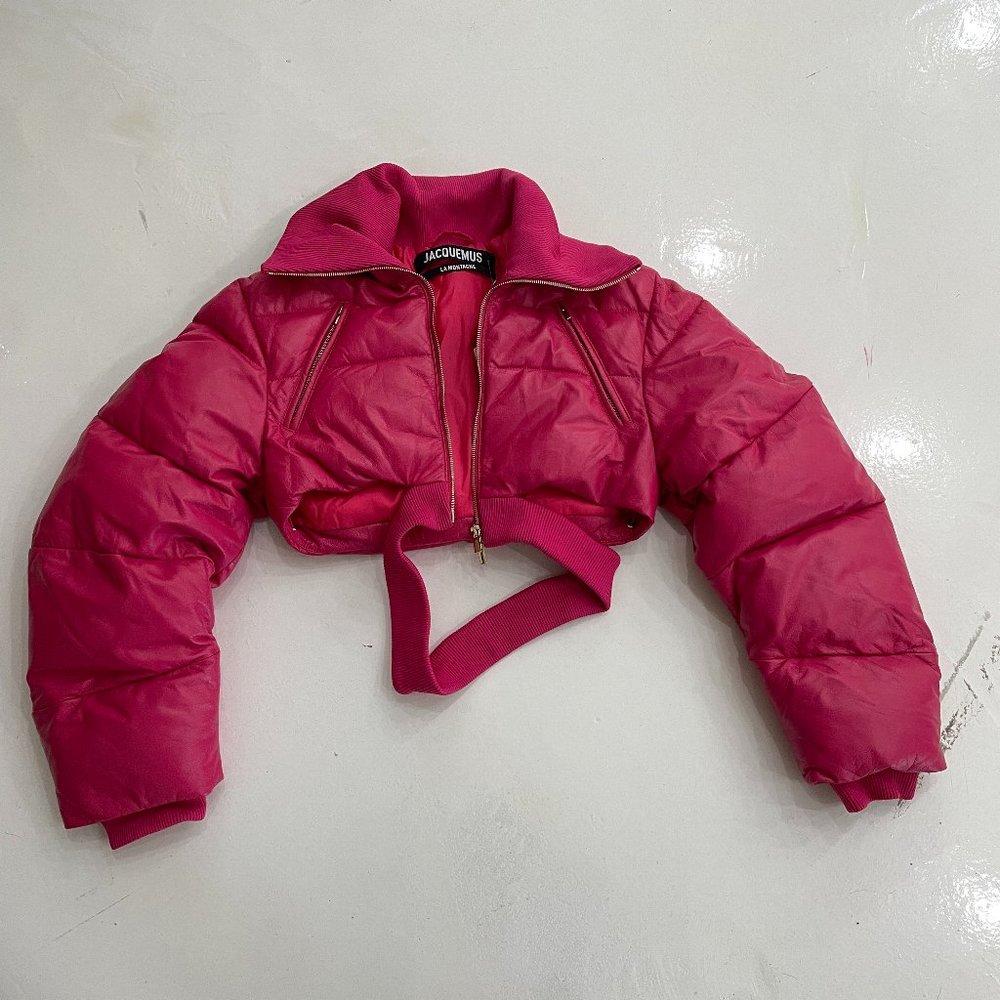 Jacquemus Pink Cropped Puffer Jacket - Picture 3 of 4